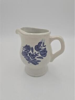 Vintage Cream and Blue Pfaltzgraff Yorktowne Stoneware Creamer